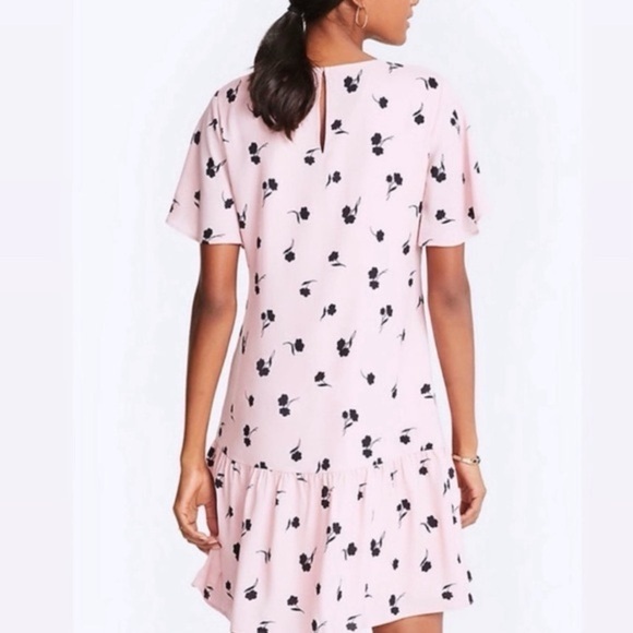 Ann Taylor Pink Floral Dress with Ruffle Hem - Picture 3 of 9